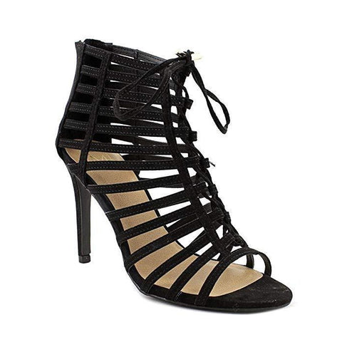 Oria Cutout Lace Up Open Toe Booties