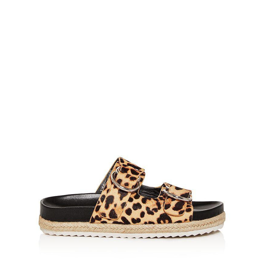 Kail Leopard Print Calf Hair Slide Sandals