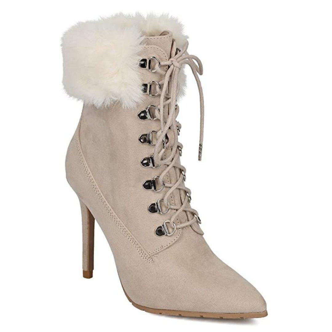 Pointy Toe Corset Lace Up Bootie