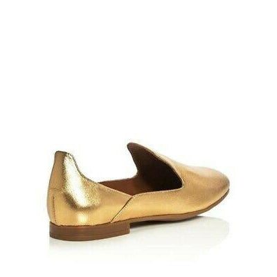 Emmaline Gold Metallic Leather Loafers