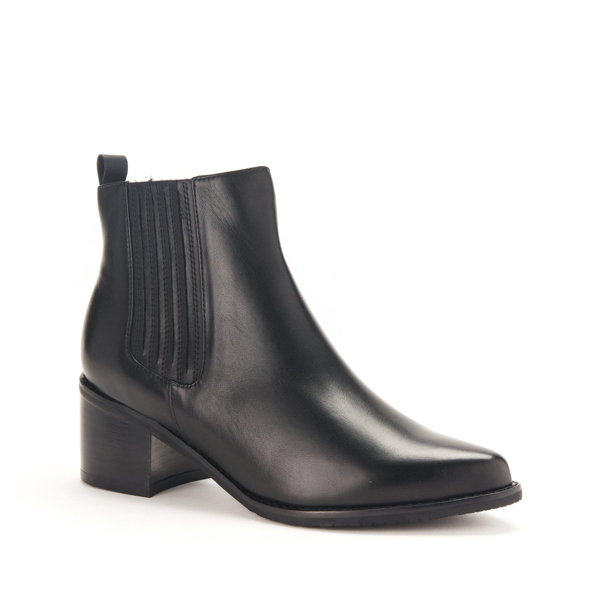 Elvina Waterproof Leather Block Heel Chelsea Boot