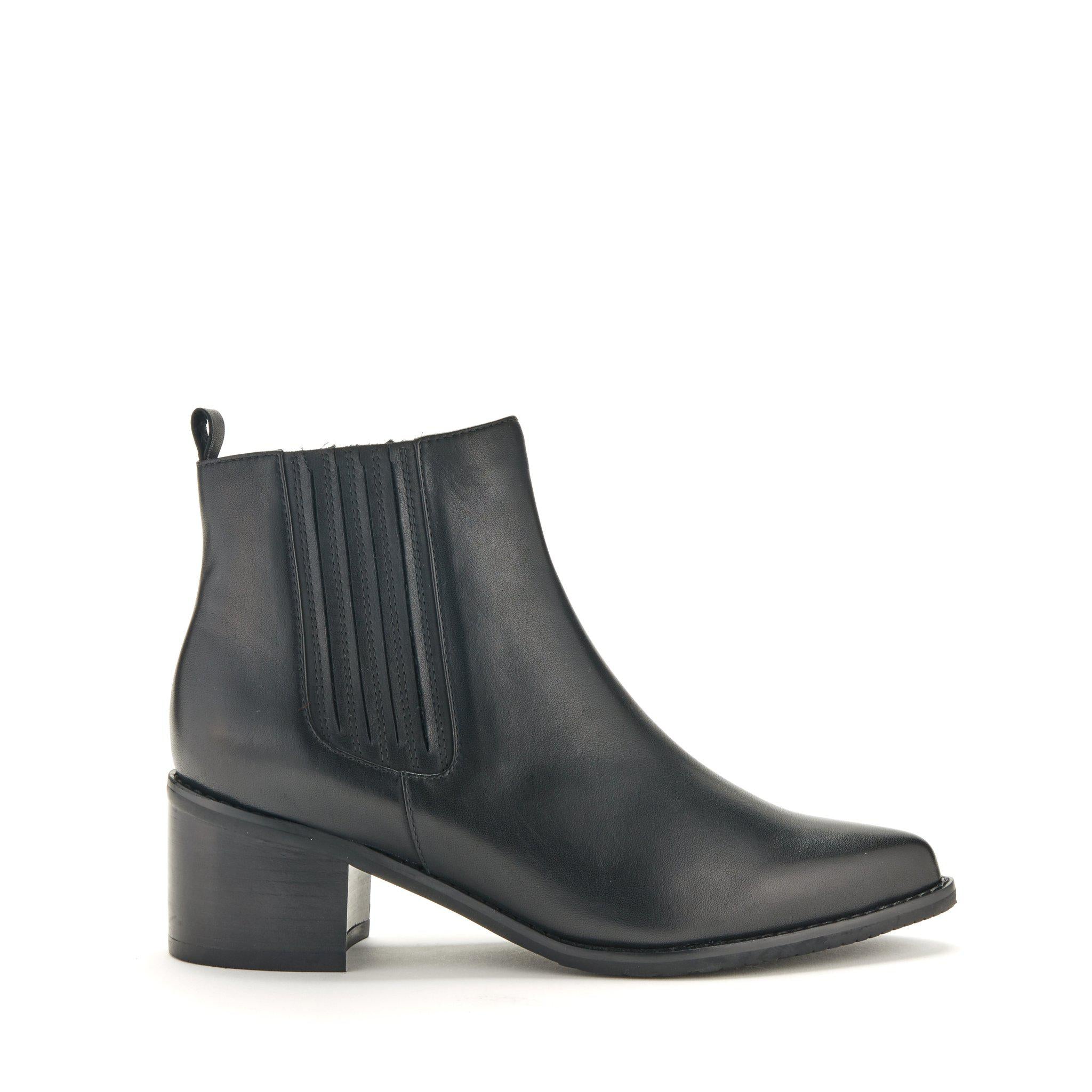 Elvina Waterproof Leather Block Heel Chelsea Boot