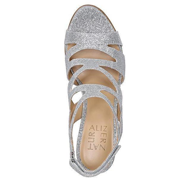 Dianna Slingback Silver Glitter Open Toe Sandals