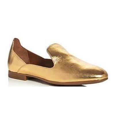 Emmaline Gold Metallic Leather Weatherproof Loafers-Shoes-Aquatalia-6.5-ShoeShock