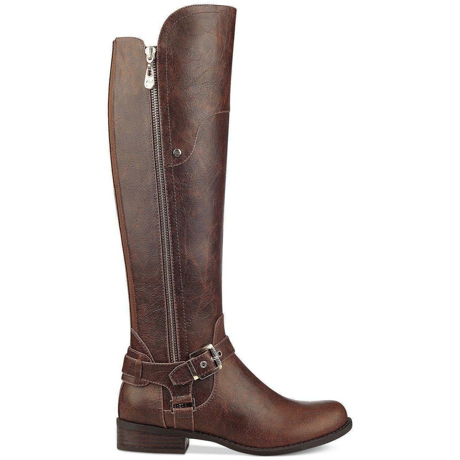 G by Guess Harson Wide-Calf Tall Boots Women's Shoes Brown-Shoes-G By Guess-6-ShoeShock