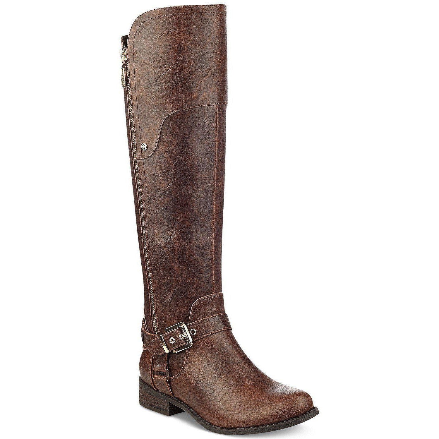 G by Guess Harson Wide-Calf Tall Boots Women's Shoes Brown-Shoes-G By Guess-6-ShoeShock