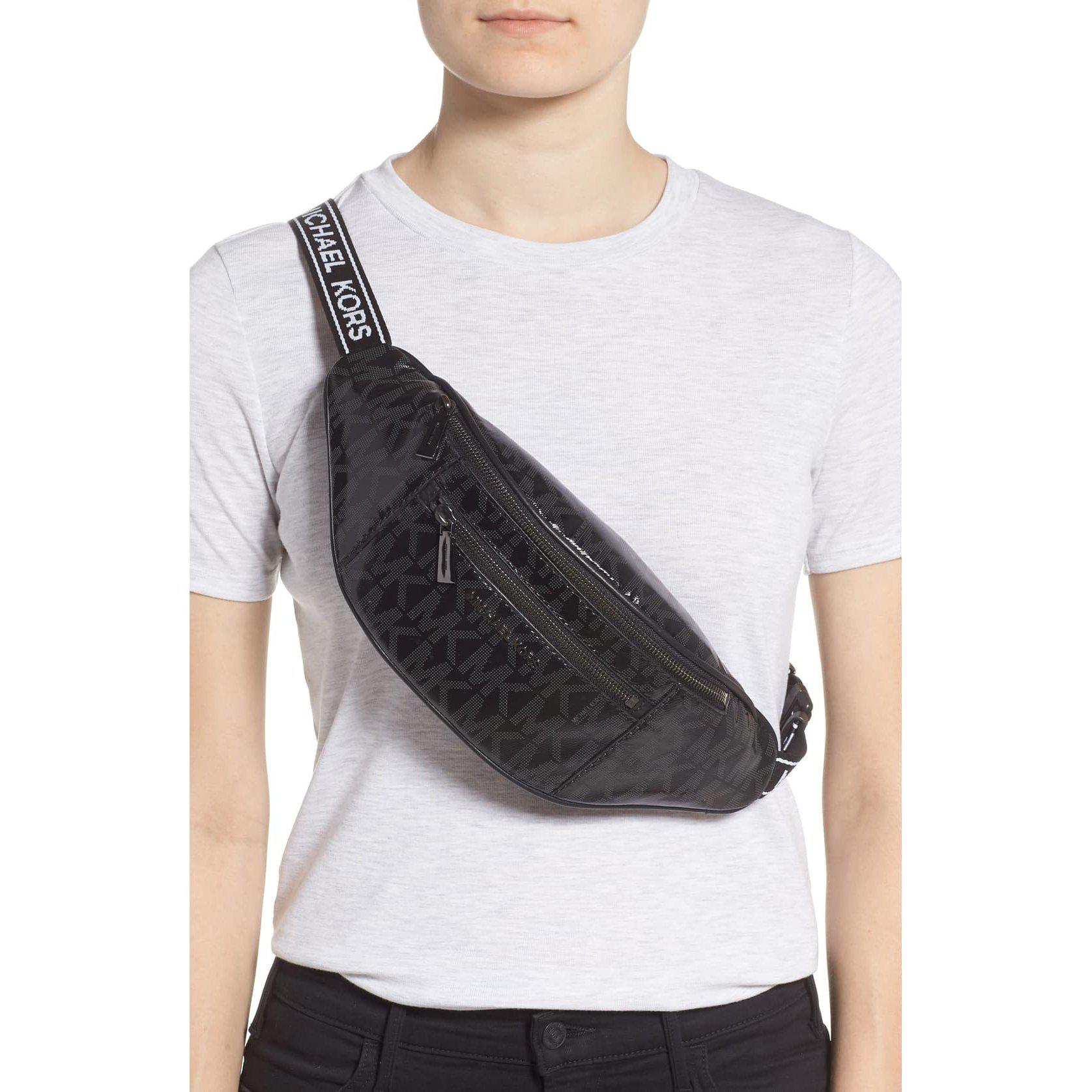 Mott Medium Belt Bag Black Leather Sport