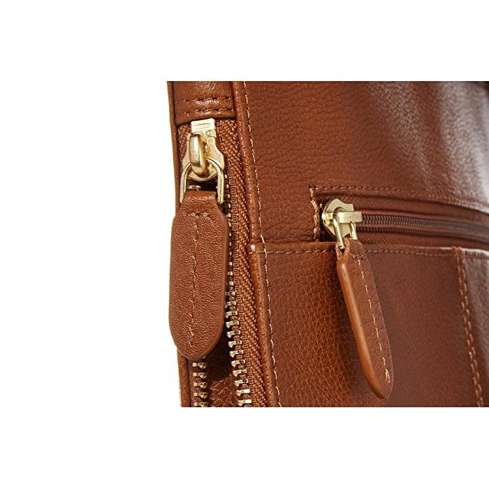 Pocket Bag Zip-Top Leather Crossbody