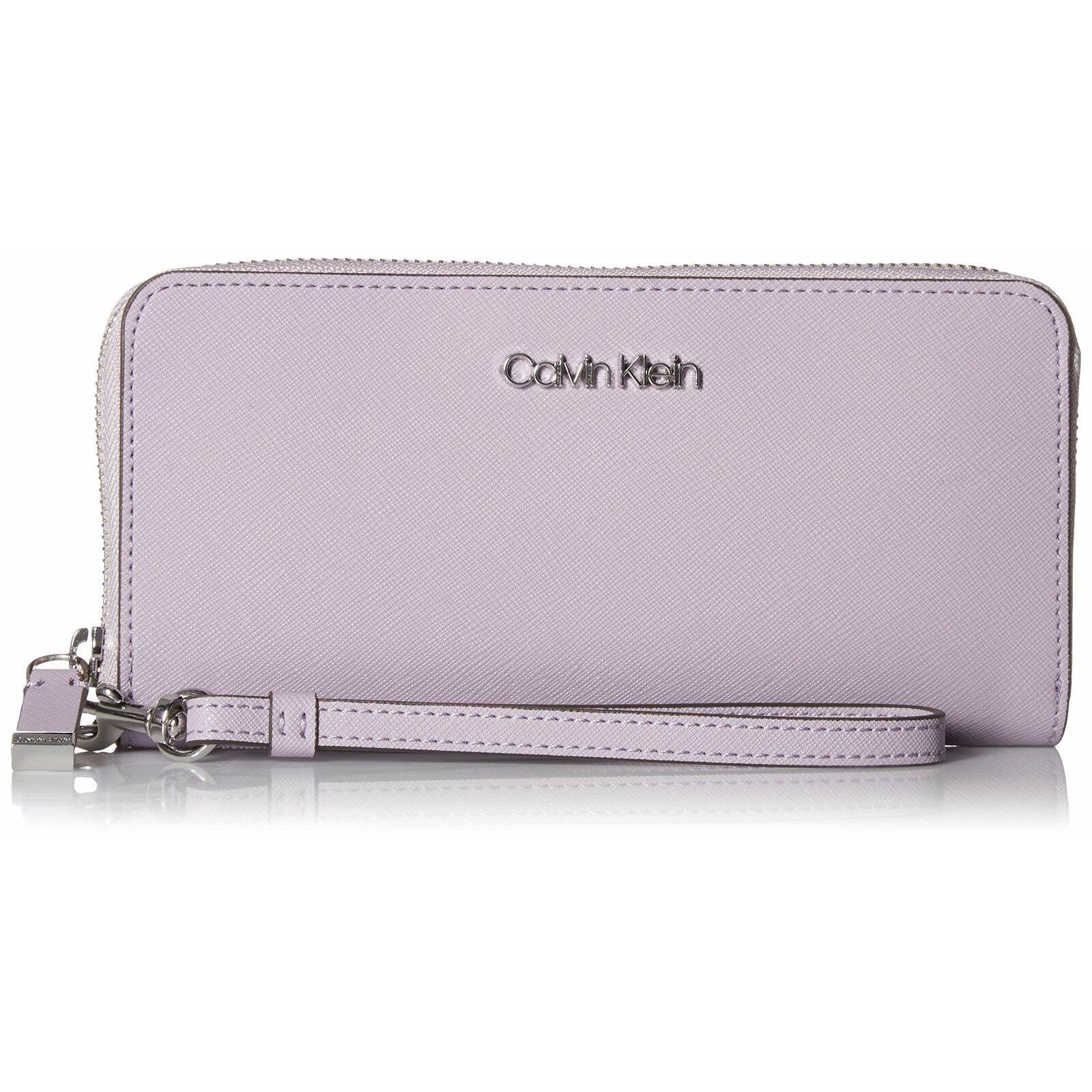 Saffiano Leather Zip-Around Wallet Purple
