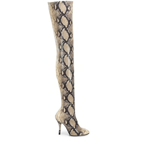 Tabithaa Leather Ruched Knee-High Boots