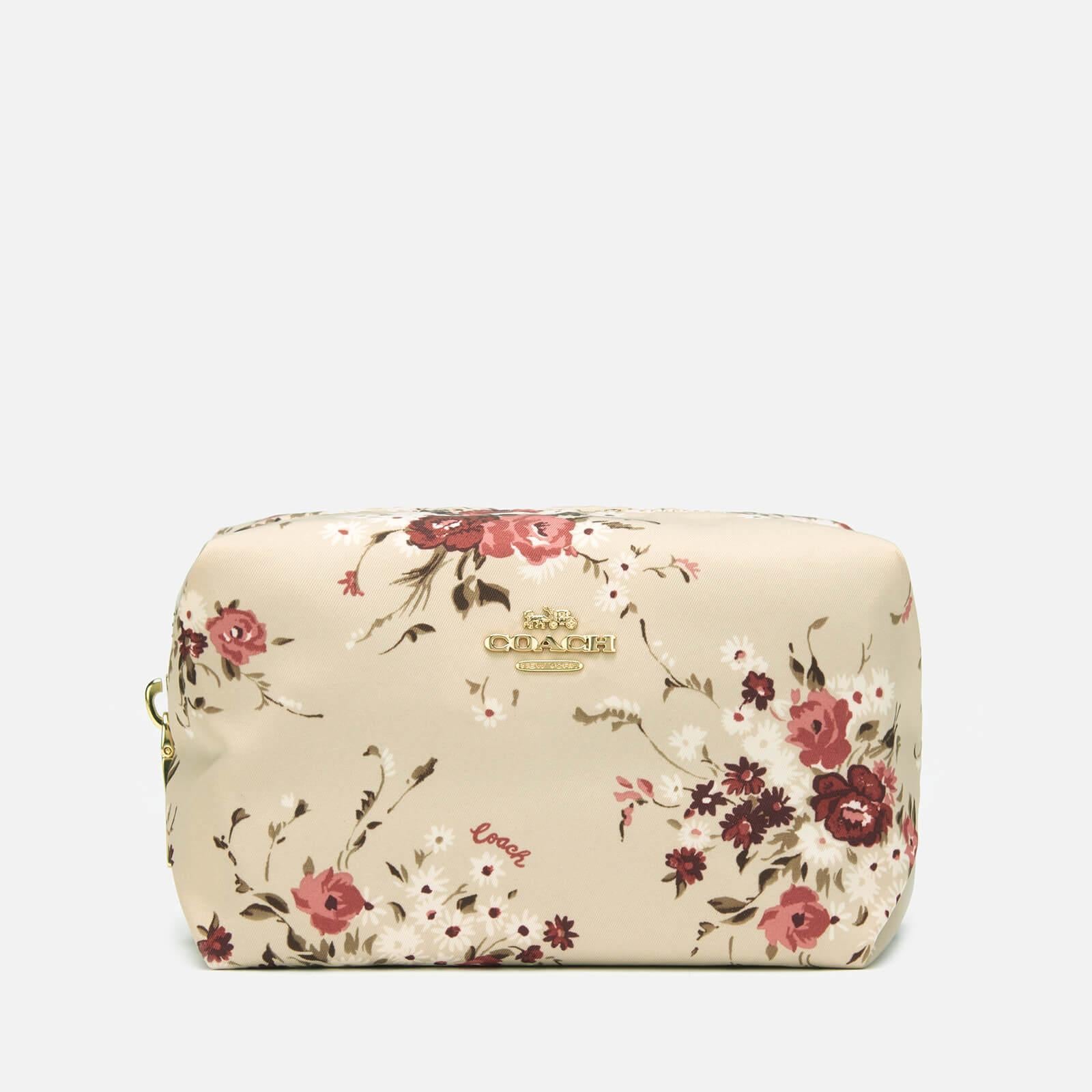 White Beechwood Floral Print Small Nylon Cosmetic Case
